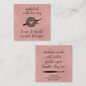 Carte De Visite Carré Crocheté Avec Amour (Devant / Derrière)