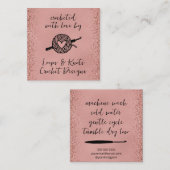 Carte De Visite Carré Crocheté avec Carré d'amour (Devant / Derrière)