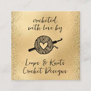 Carte De Visite Carré Crochetés avec amour