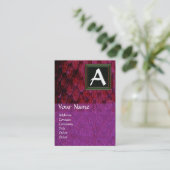 Carte De Visite Carré CROTALUS MONOGRAM, violet violet gras rouge (Debout devant)