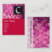 Carte De Visite Carré CROTALUS MONOGRAMME, rouge rose noir gras (Devant / Derrière)