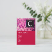 Carte De Visite Carré CROTALUS MONOGRAMME, rouge rose noir gras (Debout devant)