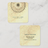 Carte De Visite Carré Cru d'aquarelle de fleur de Lotus d'instructeur de (Devant / Derrière)