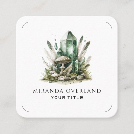 Carte De Visite Carré Crystal Energy Healer Spirituel (Devant)