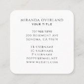 Carte De Visite Carré Crystal Energy Healer Spirituel (Dos)