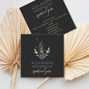 Carte De Visite Carré Crystales spirituelles holographiques Mystique Noi