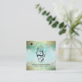 Carte De Visite Carré *~* Crystals Hand Snake Moon Magic Boho Turquoise (Debout devant)