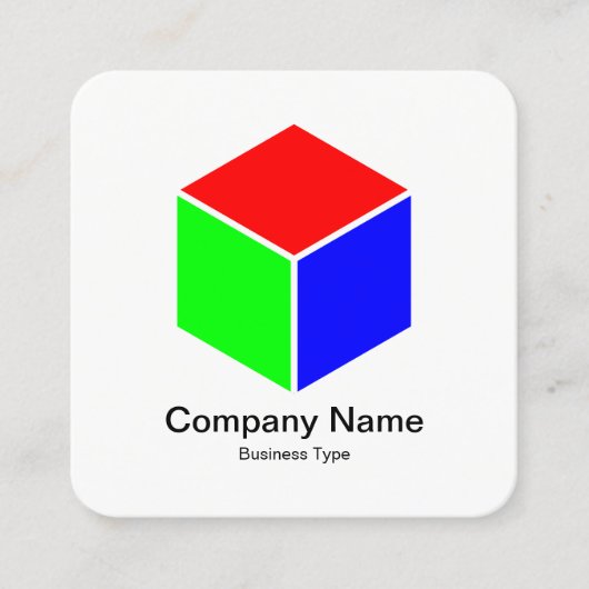Carte De Visite Carré Cube de couleur (Devant)