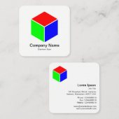 Carte De Visite Carré Cube de couleur (Devant / Derrière)