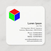Carte De Visite Carré Cube de couleur (Dos)