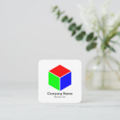 Carte De Visite Carré Cube de couleur (Debout devant)