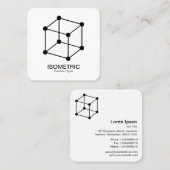 Carte De Visite Carré Cube istrique - Noir sur Blanc (Devant / Derrière)