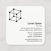 Carte De Visite Carré Cube istrique - Noir sur Blanc (Dos)