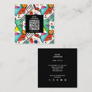 Carte De Visite Carré Cubisme moderne Artsy Abstrait Femme Visages Art