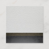 Carte De Visite Carré Cuir blanc Faux moderne avec texture chic (Dos)