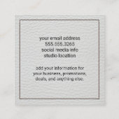 Carte De Visite Carré Cuir blanc pointu (Dos)