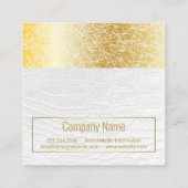 Carte De Visite Carré Cuir blanc | Texture Or Luxury (Dos)