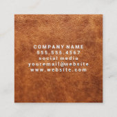 Carte De Visite Carré Cuir Brown élégant (Dos)