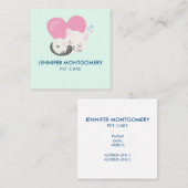 Carte De Visite Carré Cuisine Blanc Kitty Chat Dormir (Devant / Derrière)