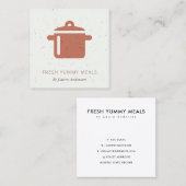 CARTE DE VISITE CARRÉ CUISINE EN TERRACOTTE CÉRAMIQUE EN POT POTABLE REP (Devant / Derrière)