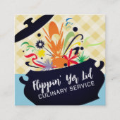 Carte De Visite Carré Cuisine pot éclatant arômes chef cuisine gastronom (Devant)