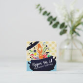 Carte De Visite Carré Cuisine pot éclatant arômes chef cuisine gastronom (Debout devant)