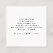 Carte De Visite Carré Cuisinier à l'aquarelle du chef boulanger Ustensil (Dos)