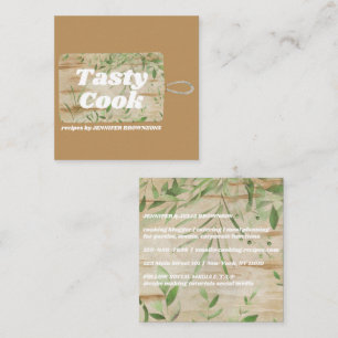 Carte De Visite Carré Cuisinière Rustique