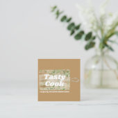 Carte De Visite Carré Cuisinière Rustique (Debout devant)