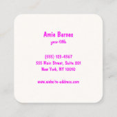 Carte De Visite Carré Cupcake Baker boulangerie Chef Restauration (Dos)