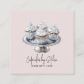 Carte De Visite Carré Cupcake Baker boulangerie Chef Restauration (Devant)