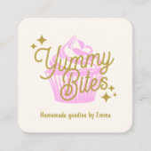 Carte De Visite Carré Cupcake Baker rose (Devant)