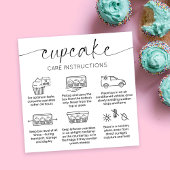 Carte De Visite Carré Cupcake Care Card Élégant Script Minimal Merci