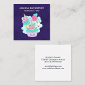 Carte De Visite Carré Cupcake mignonne et crème glacée joyeuse (Devant / Derrière)