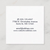 Carte De Visite Carré Cupcake mignonne et crème glacée joyeuse (Dos)