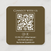 Carte De Visite Carré Cupcake QR Code Boulangerie verte d'olive (Dos)