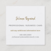 Carte De Visite Carré cursive main feminine love heart on white (Dos)