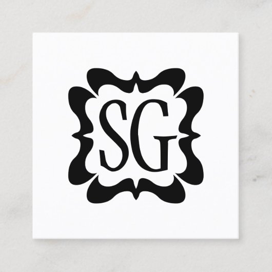 Carte De Visite Carré Curvy Box 02 - Initiales (Devant)