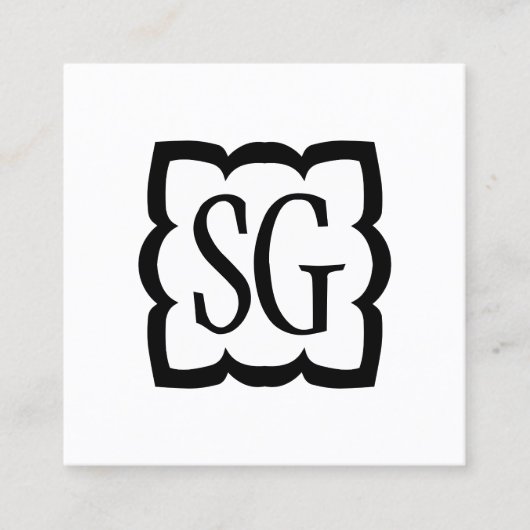 Carte De Visite Carré Curvy Box 03 - Initiales (Devant)
