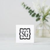Carte De Visite Carré Curvy Box 03 - Initiales (Debout devant)