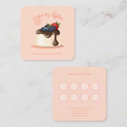 Carte De Visite Carré Custom Bakery Loyalty Card (Devant / Derrière)