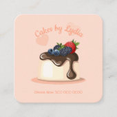 Carte De Visite Carré Custom Cake Bakery Business Card with QR Code (Devant)