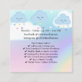 Carte De Visite Carré Custom Daycare Business Card | Cute Pastel Rainbow (Dos)