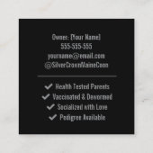 Carte De Visite Carré Custom Maine Coon Cattery Business Card  (Dos)