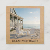 Carte De Visite Carré Custom Ocean View Photo Realty Kraft (Devant)