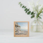 Carte De Visite Carré Custom Ocean View Photo Realty Kraft (Debout devant)
