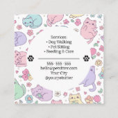 Carte De Visite Carré Custom Professional Pet Sitter  (Dos)