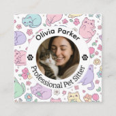 Carte De Visite Carré Custom Professional Pet Sitter  (Devant)