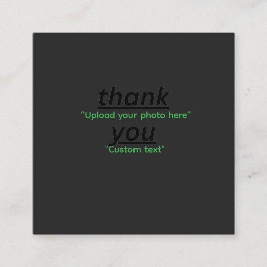 Carte De Visite Carré Custom Text & Upload Your Photo Personalized (Devant)