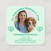 Carte De Visite Carré Custom Veterinary Business Card with Photo  (Devant)